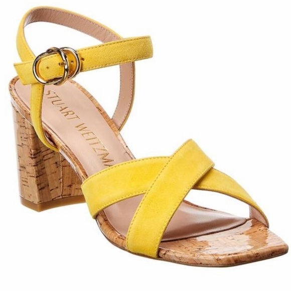 Stuart Weizmann Yellow suede made in Spain Size 8
